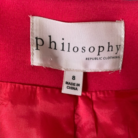 Philosophy bright coral blazer with zipper trim - Picture 2 of 6